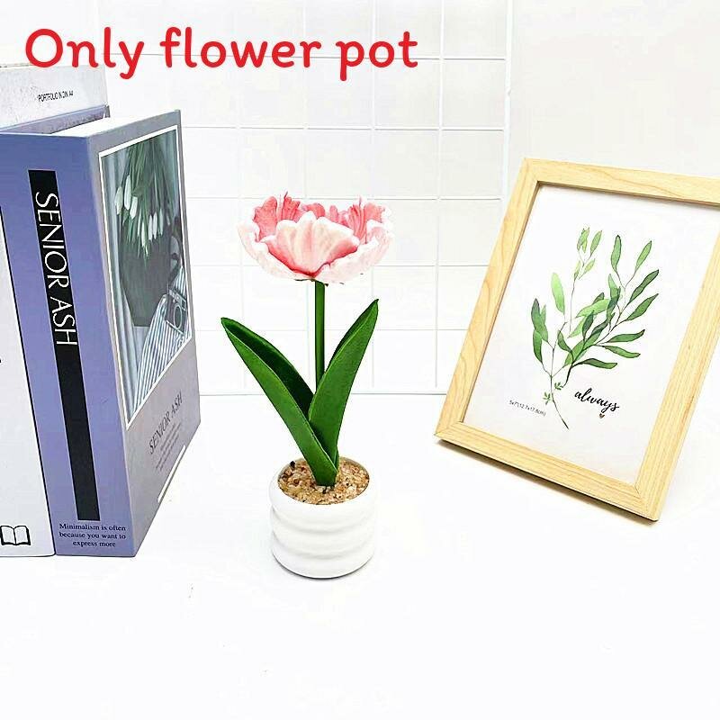 Искусственный цветок simulation multicolor corn poppy в горшке для свадьбы и уличного использования светло-красный-розовый