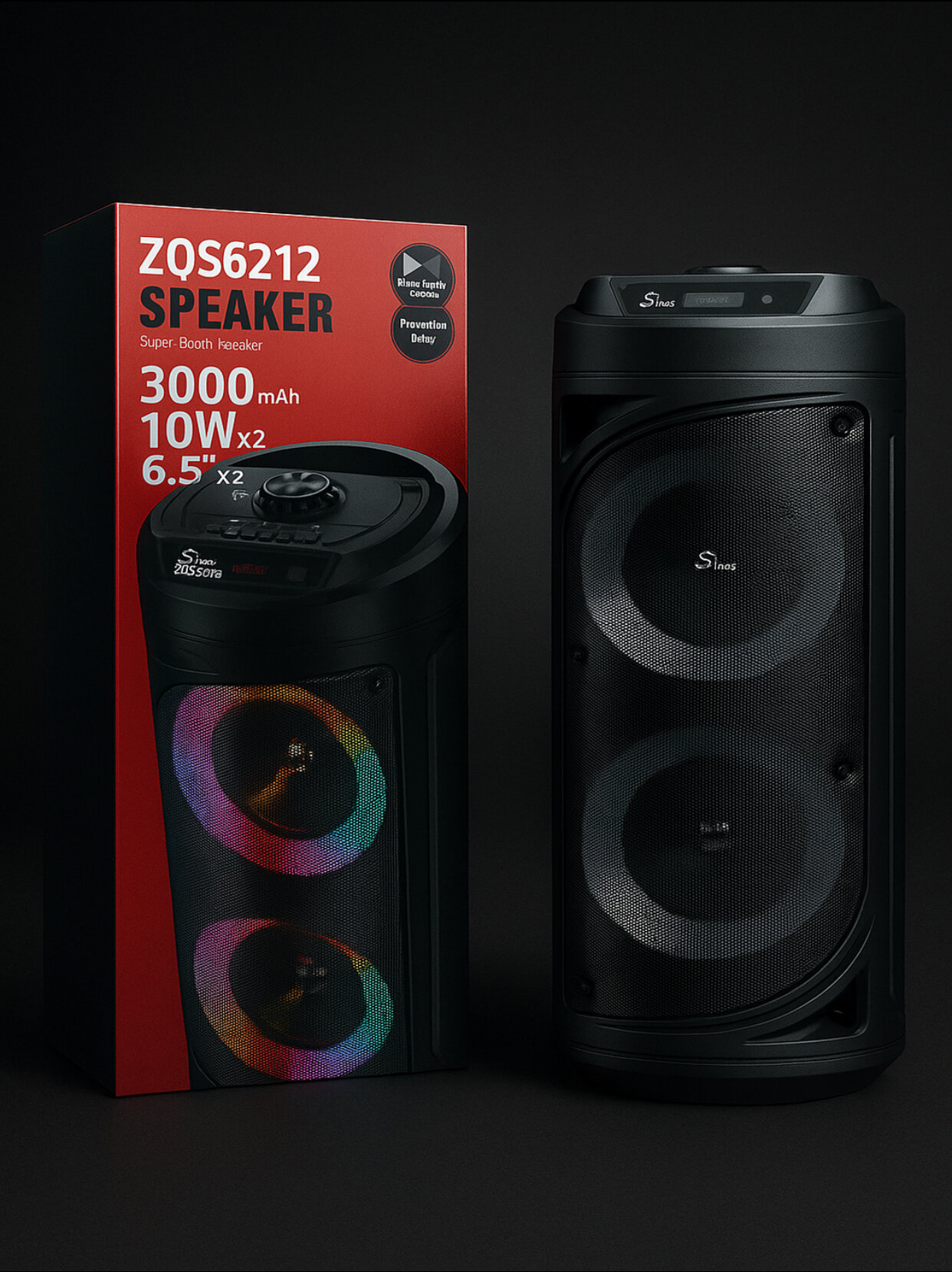 Мультимедийная акустическая система Super Bass, Sing-e, P.M.P.O, ZQS6212, 3000 мА·ч