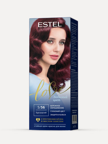Изображение товара ESTEL Стойкая крем-краска LOVE для закрашивания седины, тон 5/56 Бургундский, 115 мл