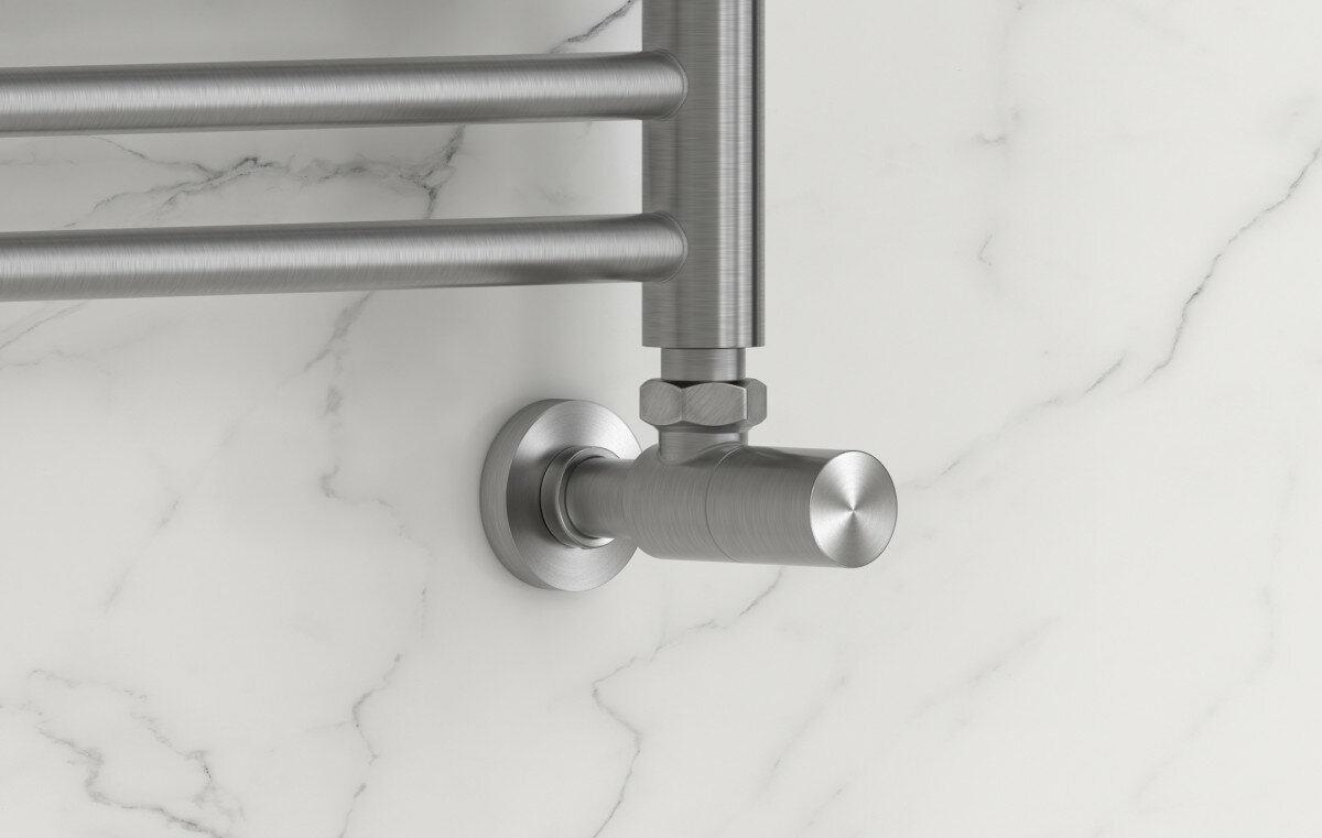 Вентиль Сунержа 071-1400-1212 Вентиль угловой, (цилиндр) G 1/2" НР х G 1/2" НР, сатин