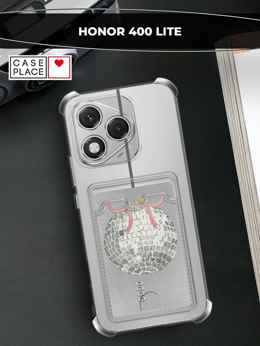 Чехол на Honor 400 Lite (Хонор 400 Лайт) с картой и принтом Новогодний диско шар
