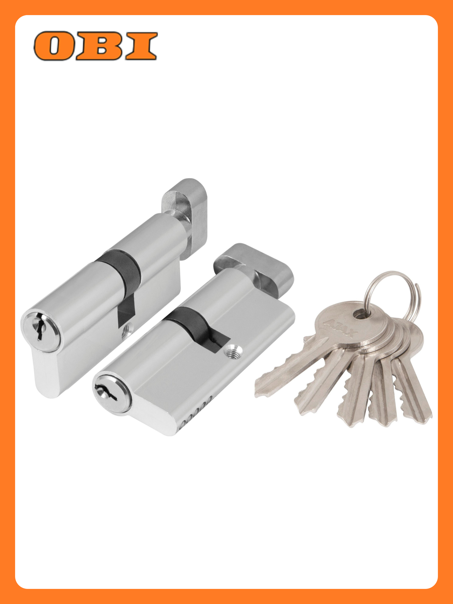 Цилиндр AJAX AX100 двусторонний ключ-вертушка английский тип ключа 5000 комбинаций