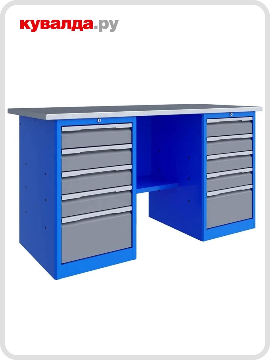 Верстак слесарный двухтумбовый верстакофф TNC 201 55 3