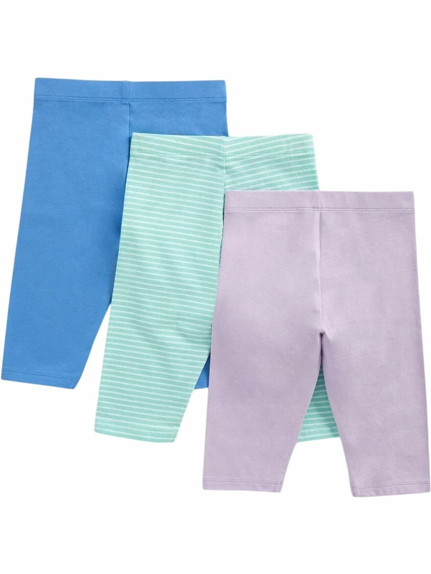 Легинсы mothercare, комплект из 3 шт., размер 116, фиолетовый, бирюзовый, синий — фото 1