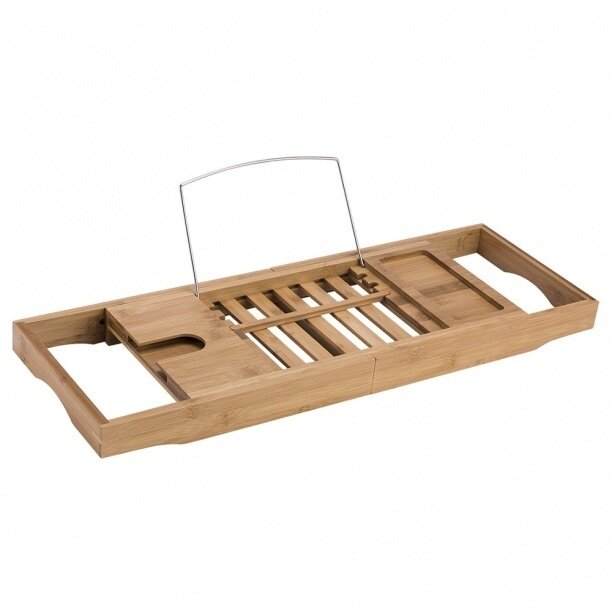 Полка для ванны раздвижная 70-104 см бамбук