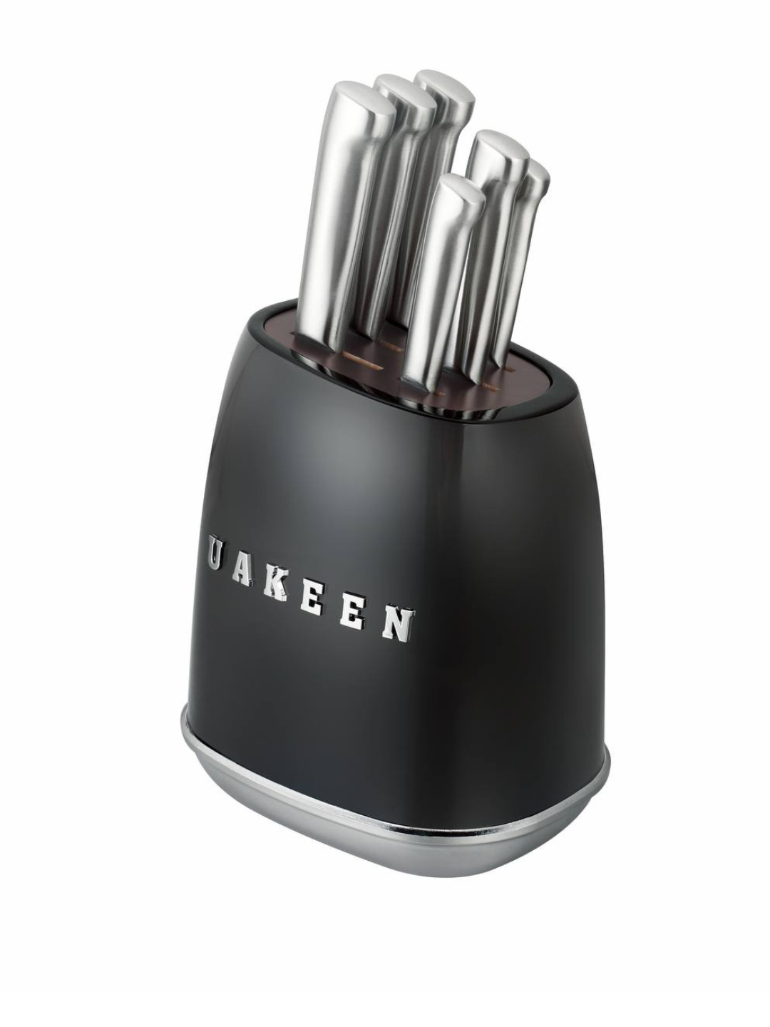 Ножи кухонные Uakeen из нержавеющей стали на подставке для кухни в наборе 6 ножей