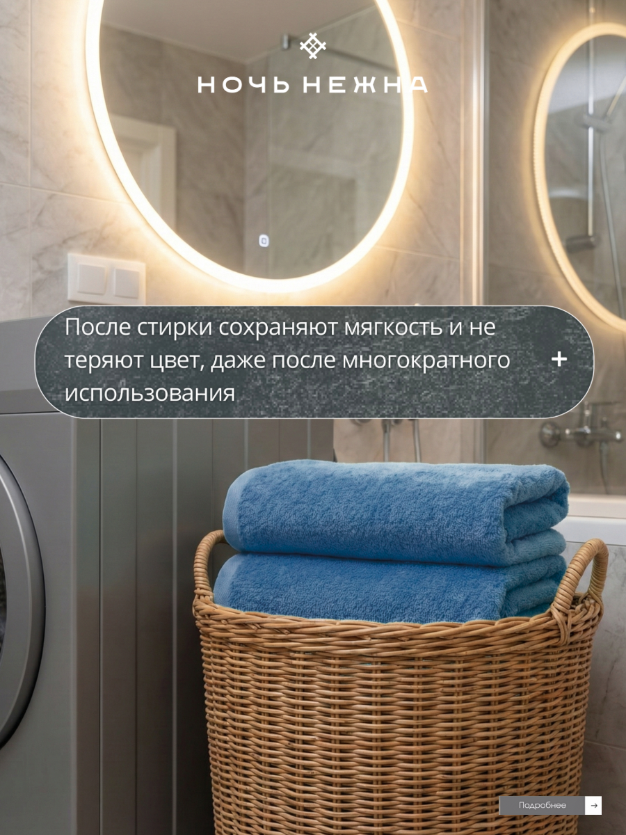 Полотенца махровые Ночь Нежна"Classic" 50*90см - 2шт цвет синий — фото 4