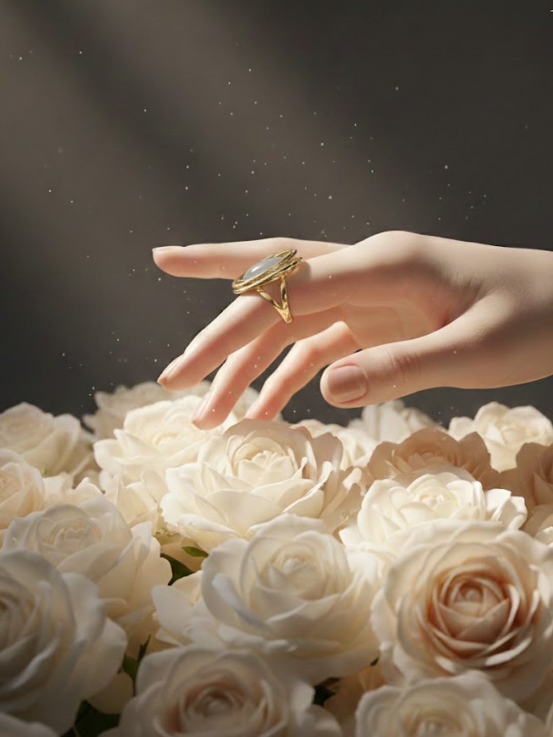 Кольцо-кулон XUPING JEWELRY, беломорит, размер 19, ширина 28 мм, golden — фото 1