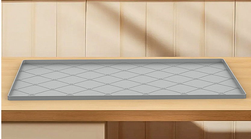 Поддон гигиенический под мойку силиконовый, 101.59cm*55.87cm，светло-серый