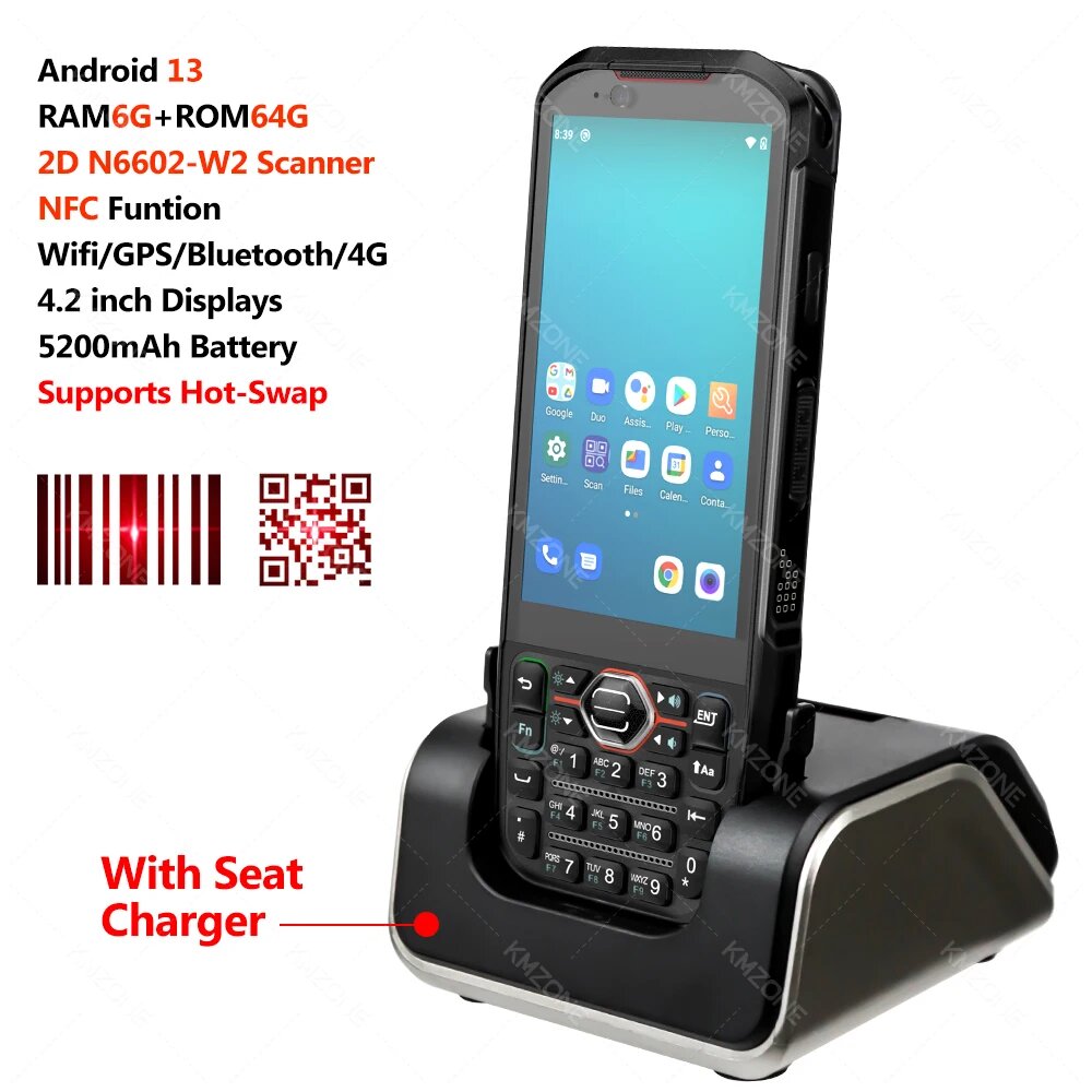 Android13 КПК GZQIANJI 6+64ГБ 2D сканер штрих-кода 5.5inch add