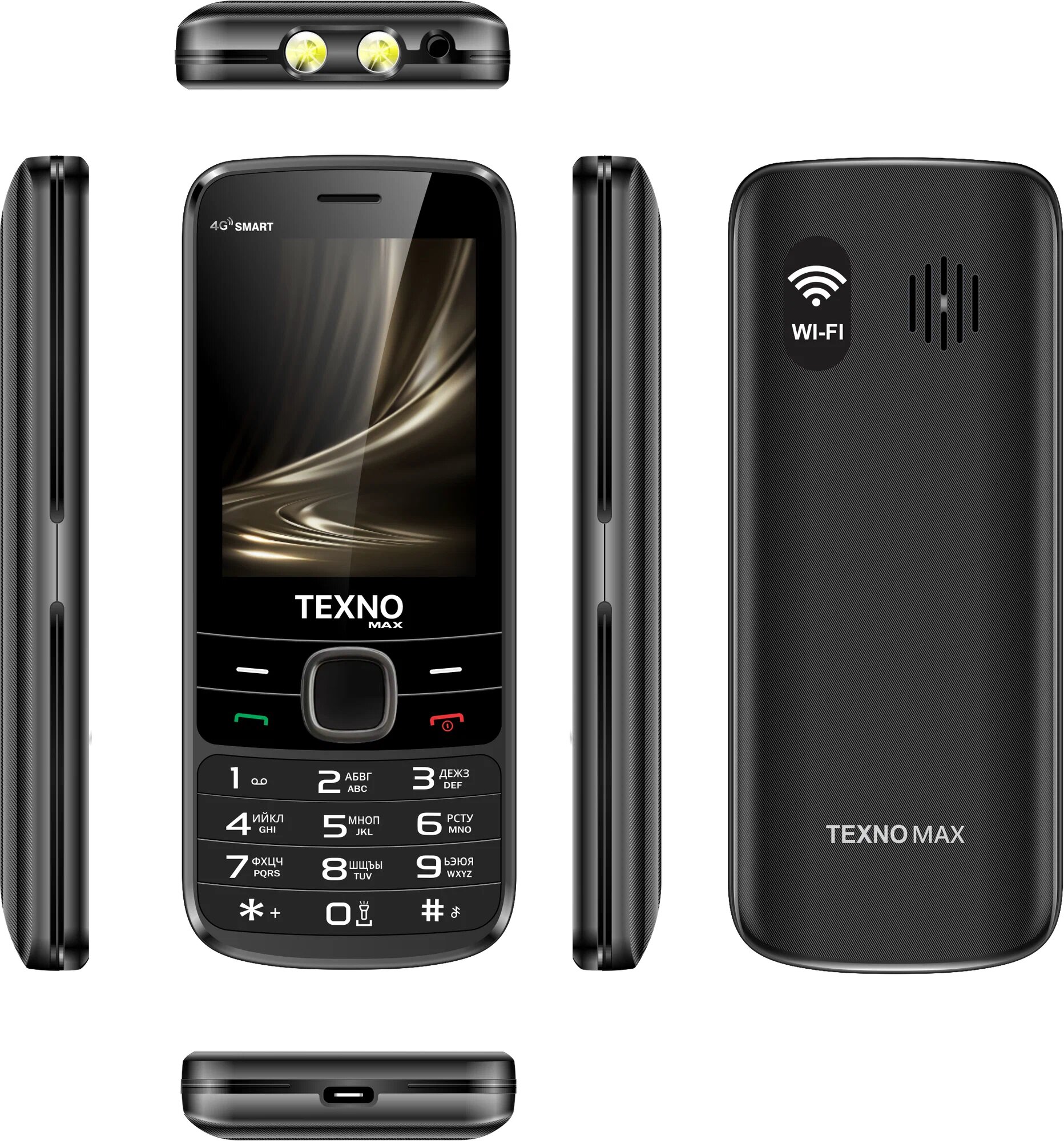 Телефон Texnomax "4G SMART", кнопочный, без камеры, Android 8.1, 2GB, 16GB, Type-C, 2 SIM — фото 1