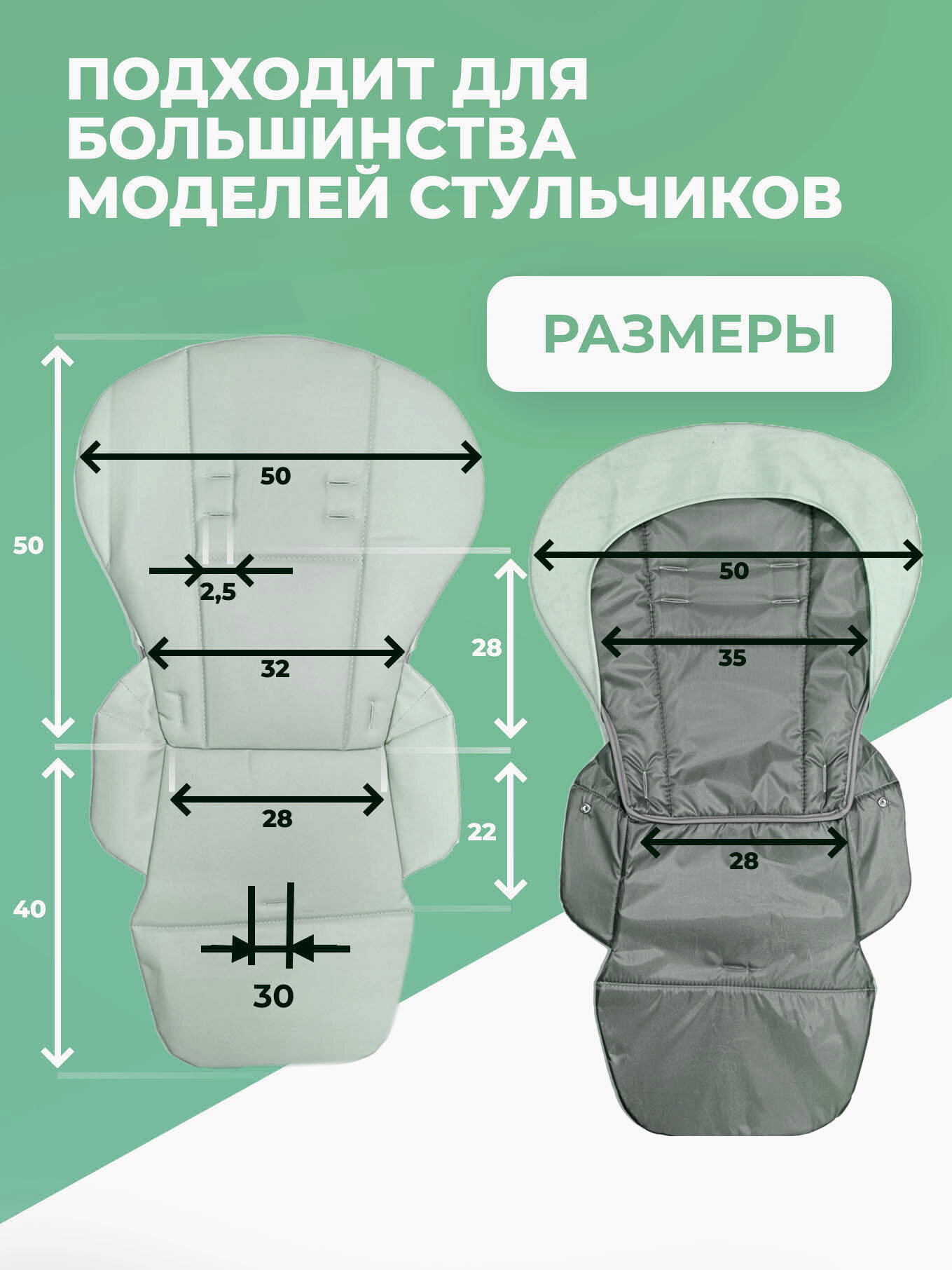 Универсальный чехол на стульчик для кормления экокожа водоотталкивающий — фото 1