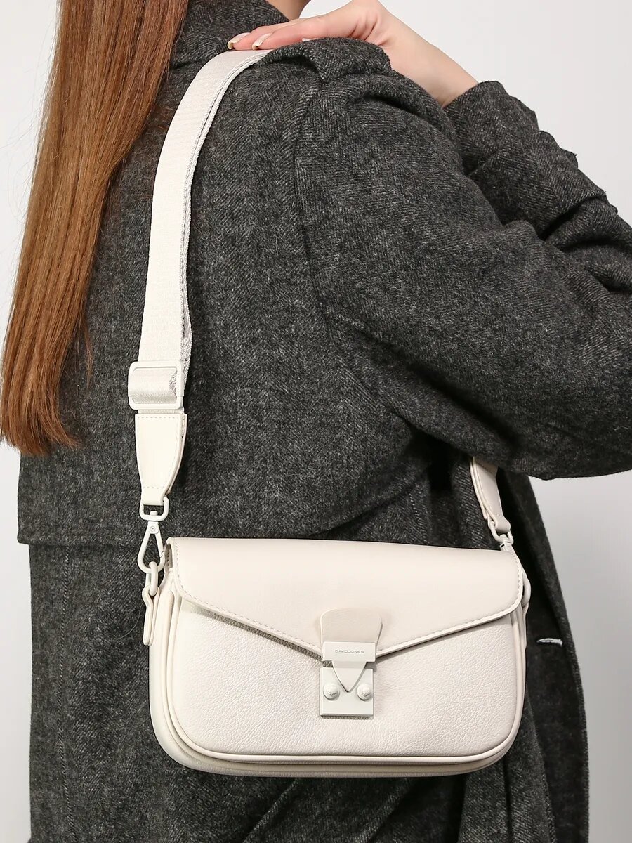 Сумка кросс-боди DAVID JONES, слоновая кость — фото 1