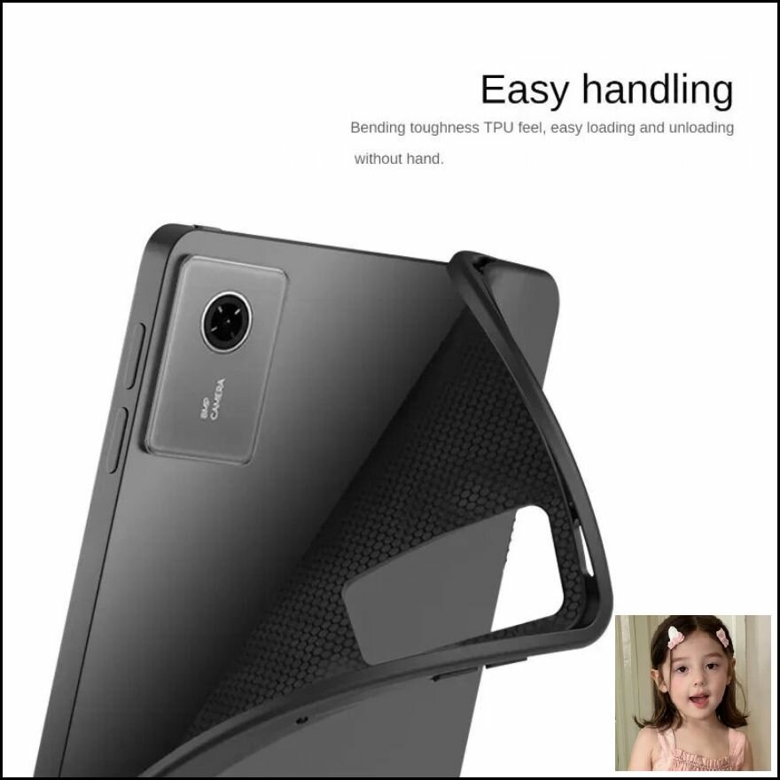 Чехол для Lenovo Xiaoxin Pad 11 2025 TB335FC, тпу, ультра тонкий, защита половины охвата, черный, мягкий — фото 1
