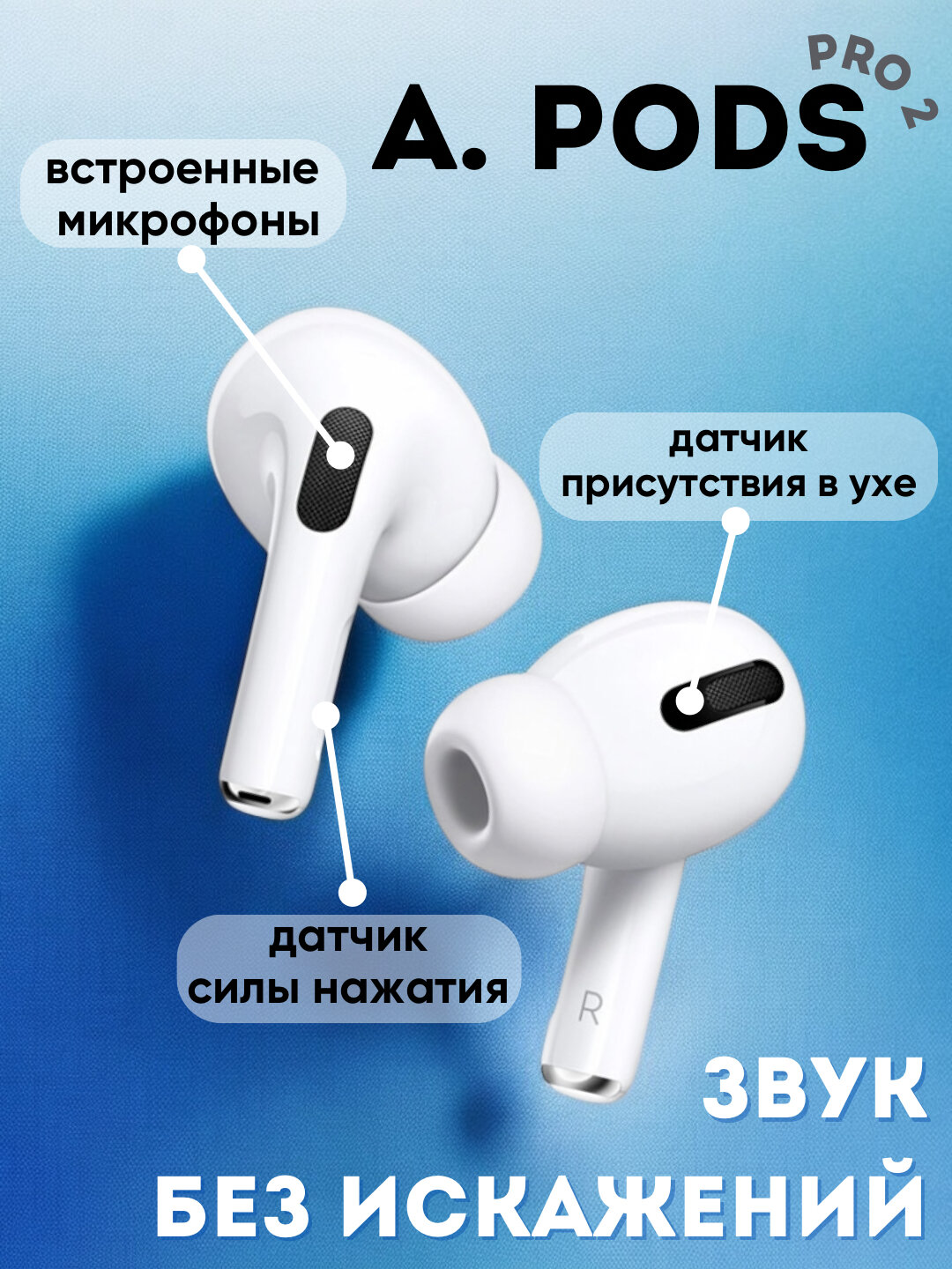 AirPods Pro 2 Premium Беспроводные наушники (Американское качество, проверенное временем) Айфон, Andiroid iOS.