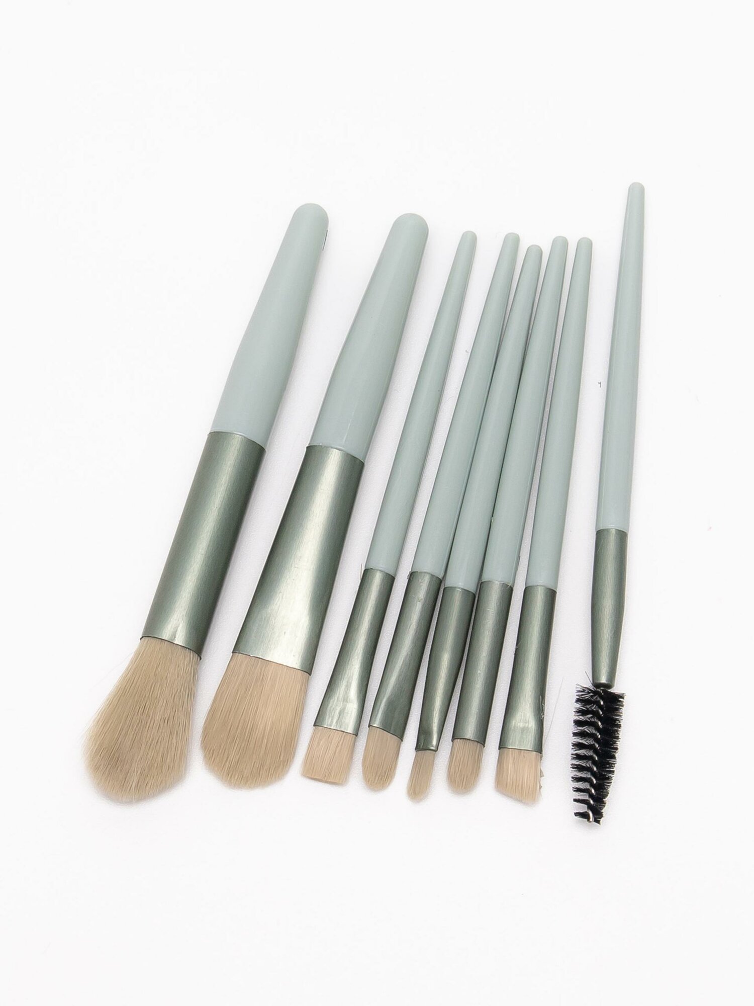 Набор кистей для макияжа "Универсальные", 8 шт, пластик, мятный, 11 см