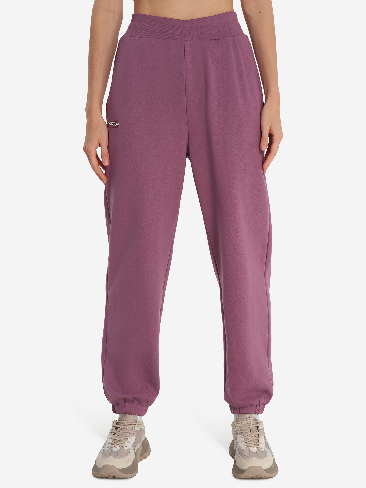 Брюки джоггеры Kappa, размер 50-52, баклажановый — фото 1