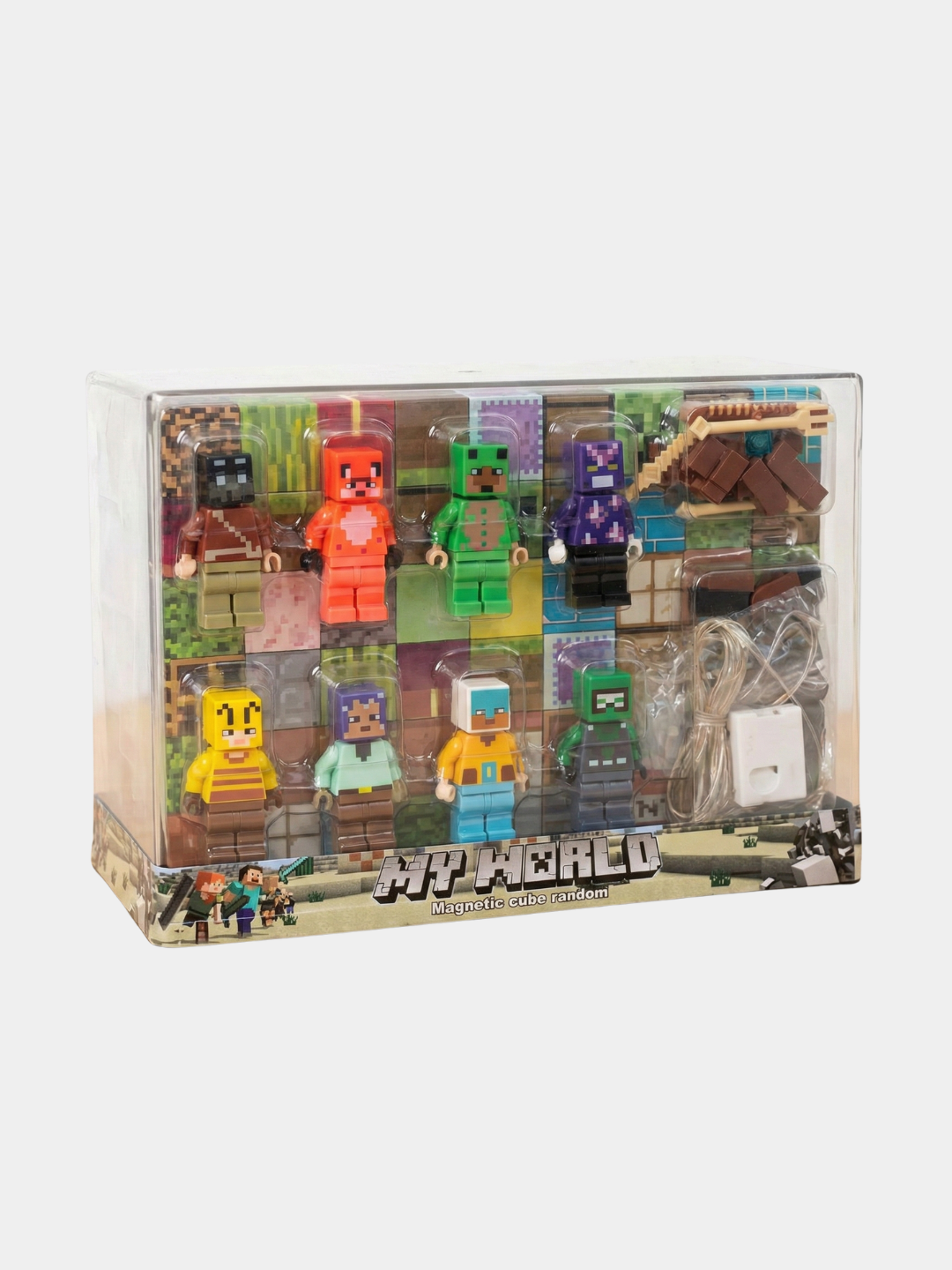 Конструктор магнитный Майнкрафт, кубики-фигурки, 216 деталей — фото 1