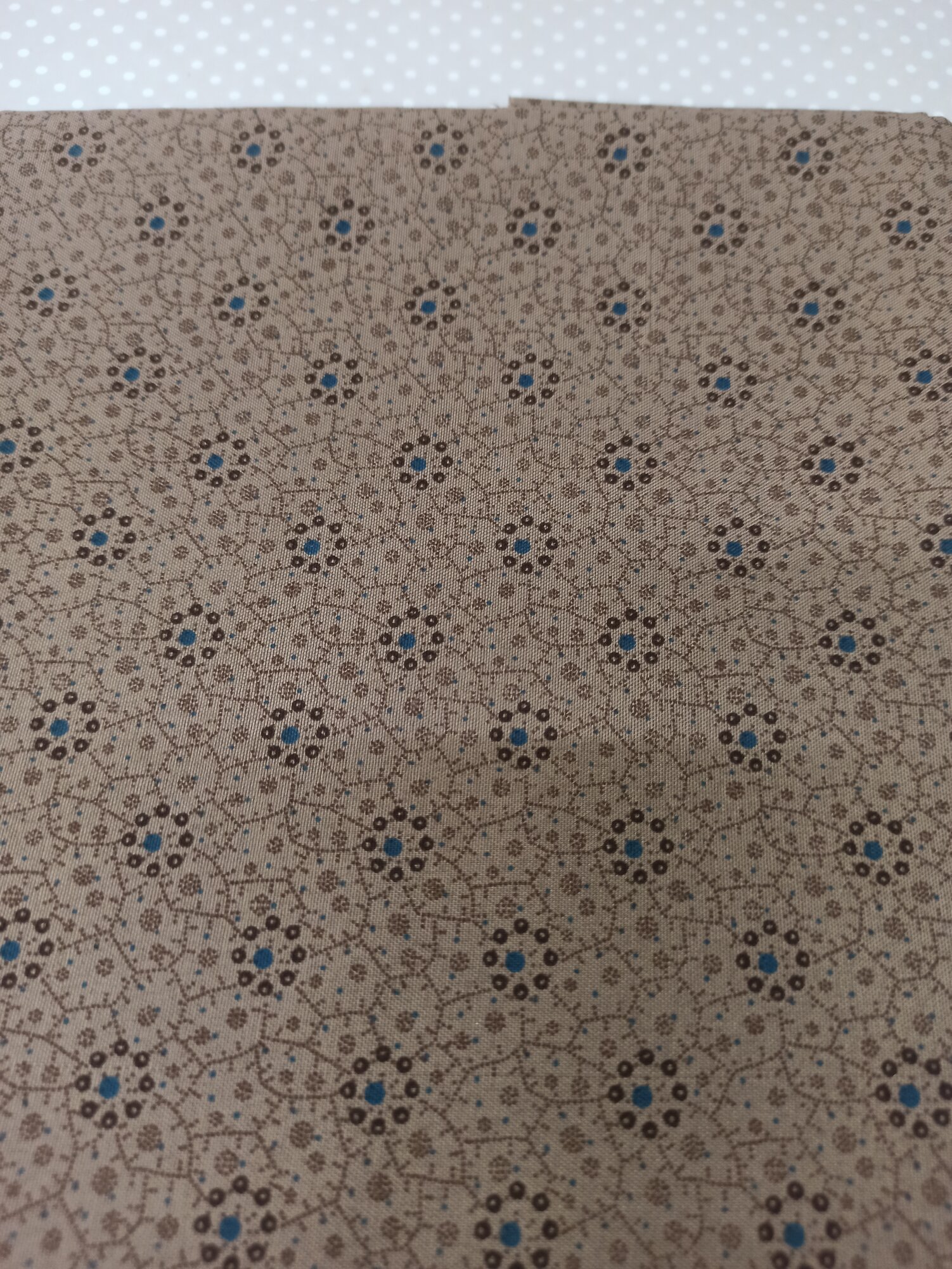 Ткань с мелким принтом 1231- 7 "цветок", 50*70см (100%п/э), цв. мокко