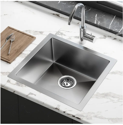 Кухонная мойка Diadonna, нержавеющая сталь, квадратная, без крыла, сатиновый цвет — фото 1