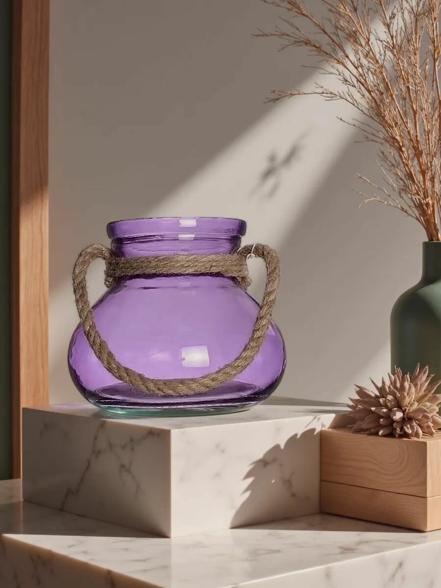 Ваза стеклянная интерьерная, размер 15*17*17см, настольная, подвесная — фото 1