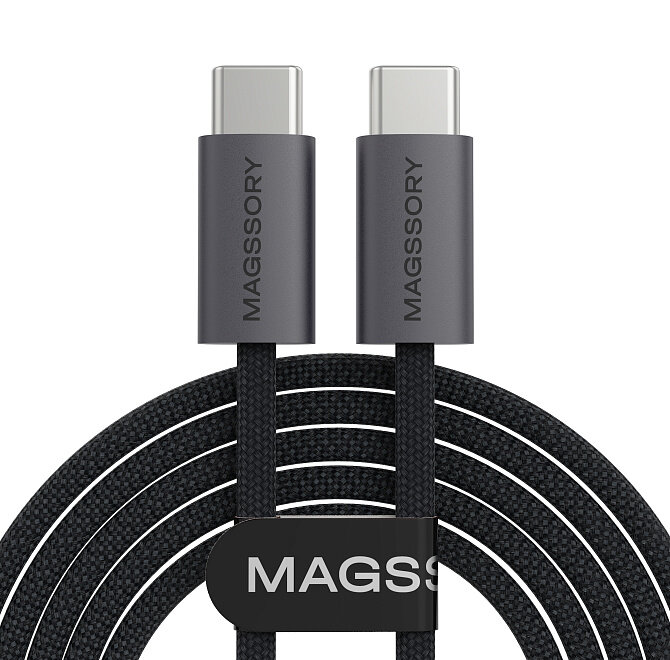 Магнитный кабель MAGSSORY Line C 60W USB-C, 1,2 м BLACK CBL002b