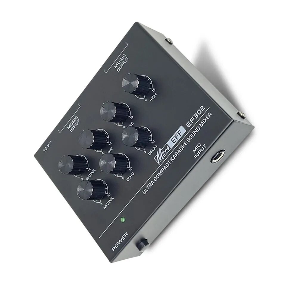 Портативный микшерный пульт с реверберацией, вилка европейского стандарта