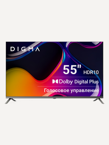 Изображение товара Телевизор Digma DM-LED55UBB41 55" LED, 4K Ultra HD, т. серебр, Смарт ТВ, Android