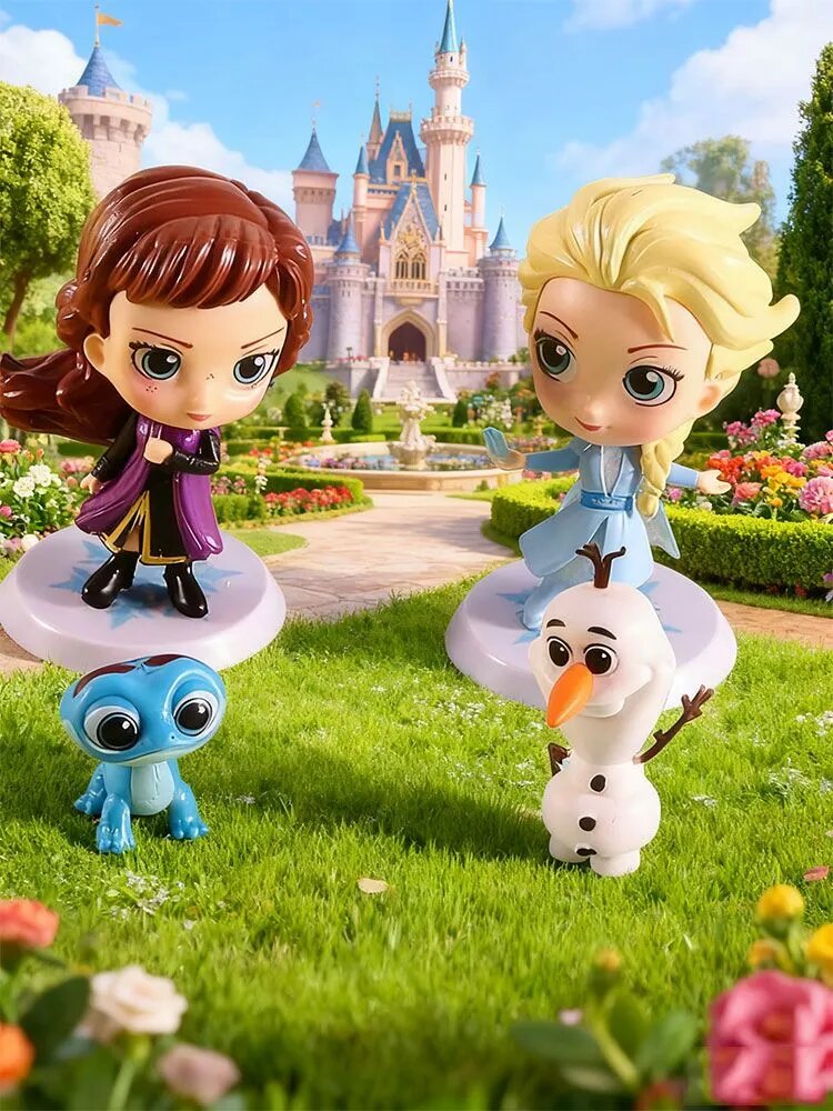 Q версия набора Frozen doll из 4 предметов, декоративная игрушка ручной работы