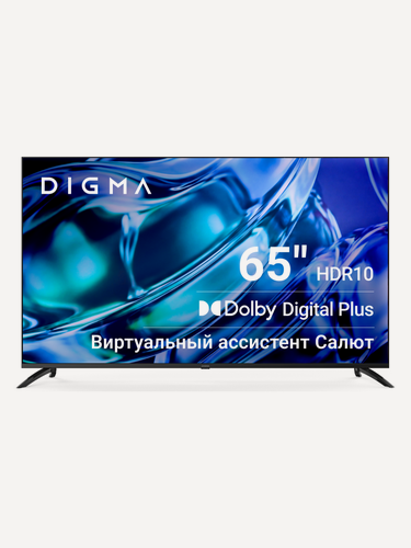 Изображение товара Телевизор Digma DM-LED65UBB40 65" LED, 4K Ultra HD, черный, смарт ТВ, Салют ТВ