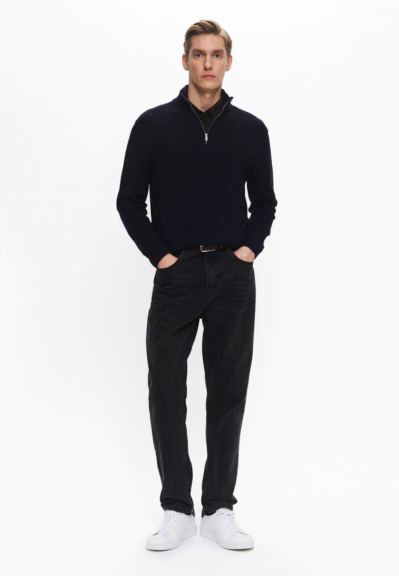 Свитер CALVIN KLEIN, размер 2XL, , темно-синий — фото 1