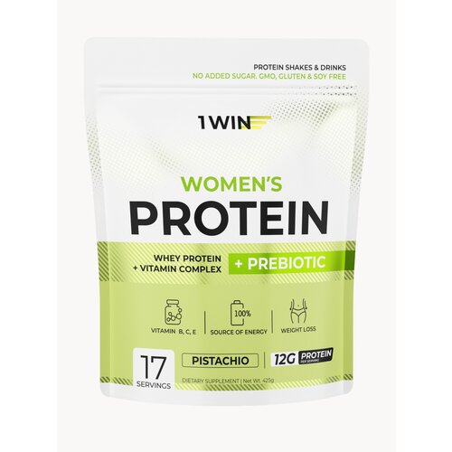 Протеин Женский с Пребиотиками, вкус Фисташка, 17 порций, 425 г, protein порошок с витаминами, для спорта