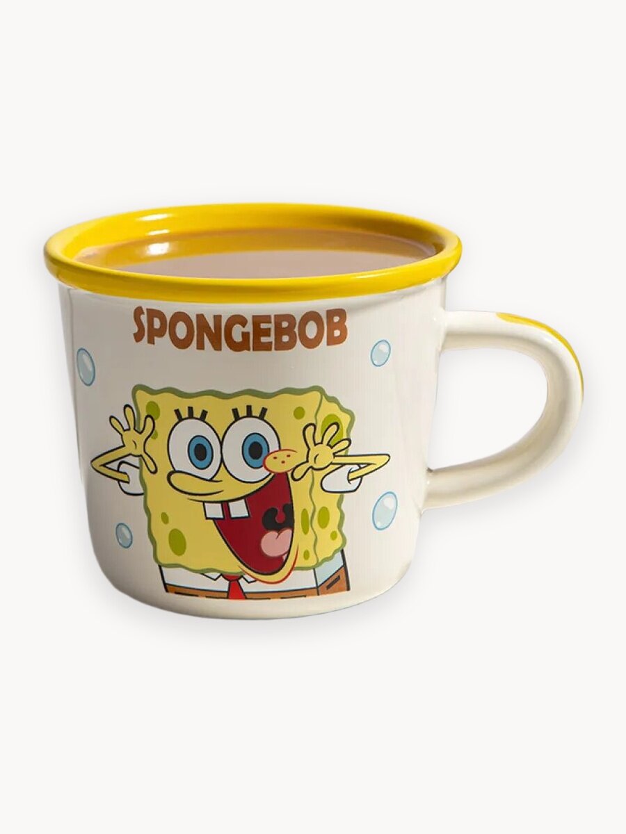 Кружка "Губка Боб" Тепло в руках, керамика, использование в СВЧ и посудомойке