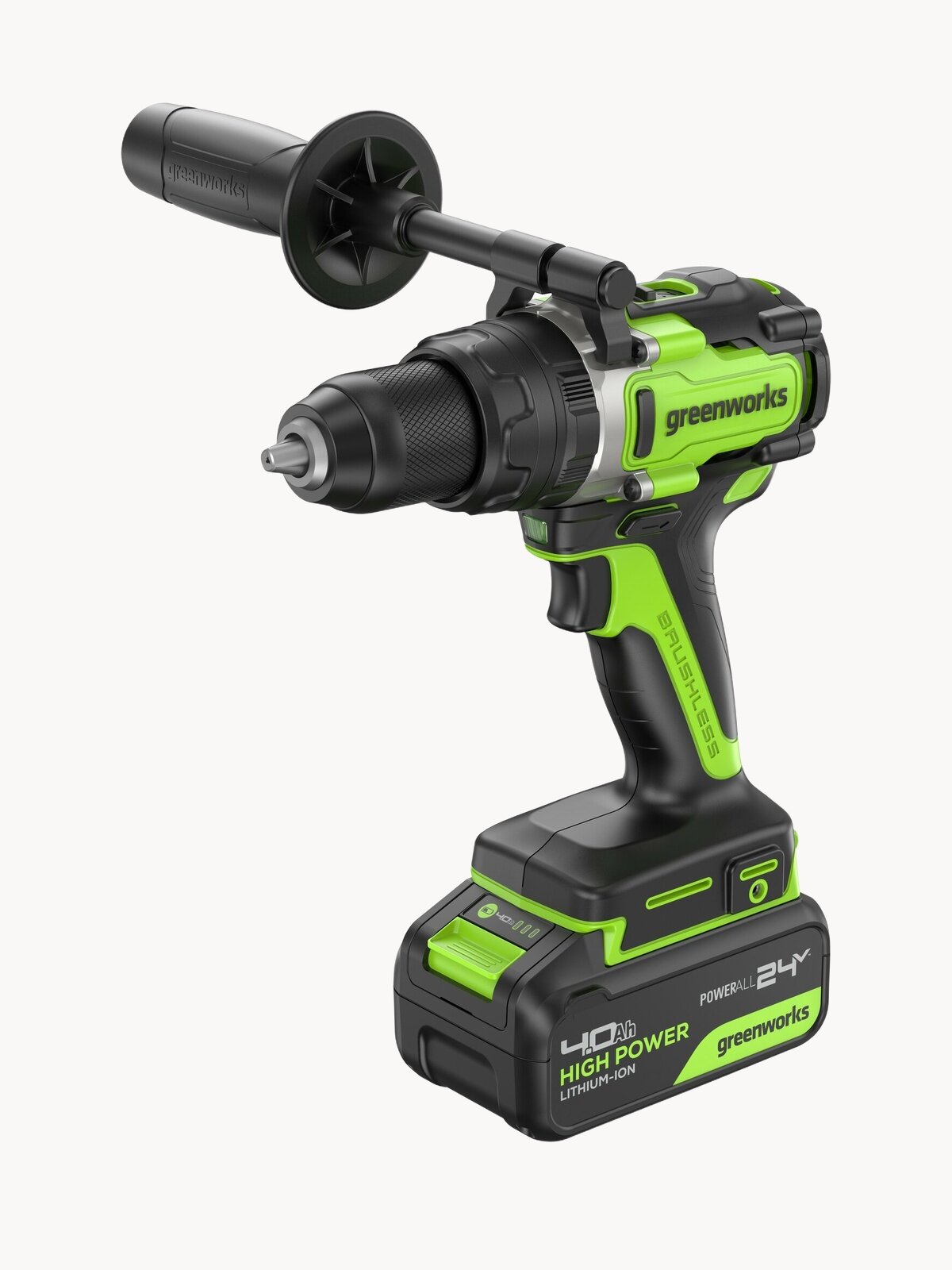 Дрель-шуруповерт ударная Greenworks 24V, бесщеточная ,70/140Нм, аnti-kickback,1x4Ач, ЗУ