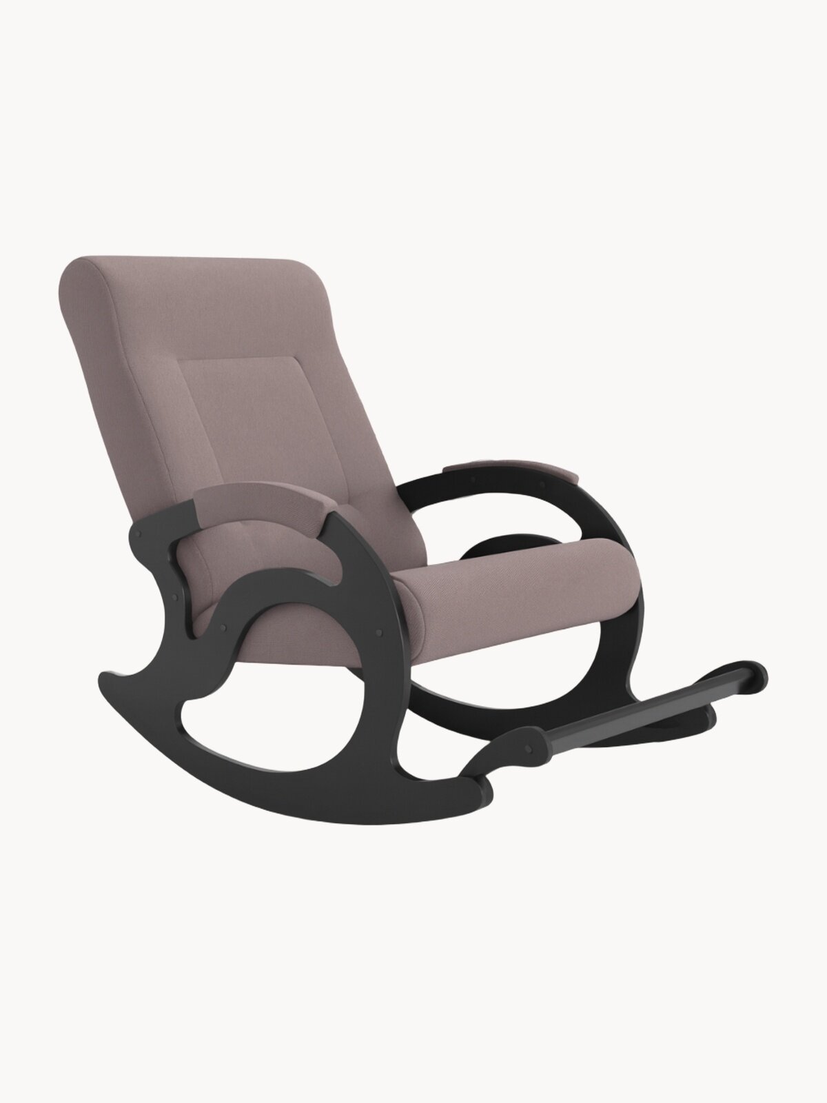 Кресло-качалка мягкое с подножкой для отдыха дома в гостиную (Тироль, Светло-коричневый)