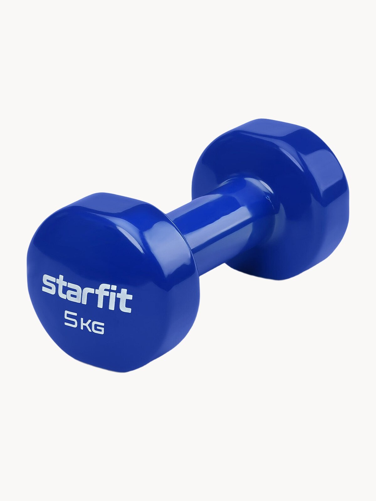Гантель виниловая для фитнеса STARFIT DB-101 5 кг, темно-синий.
