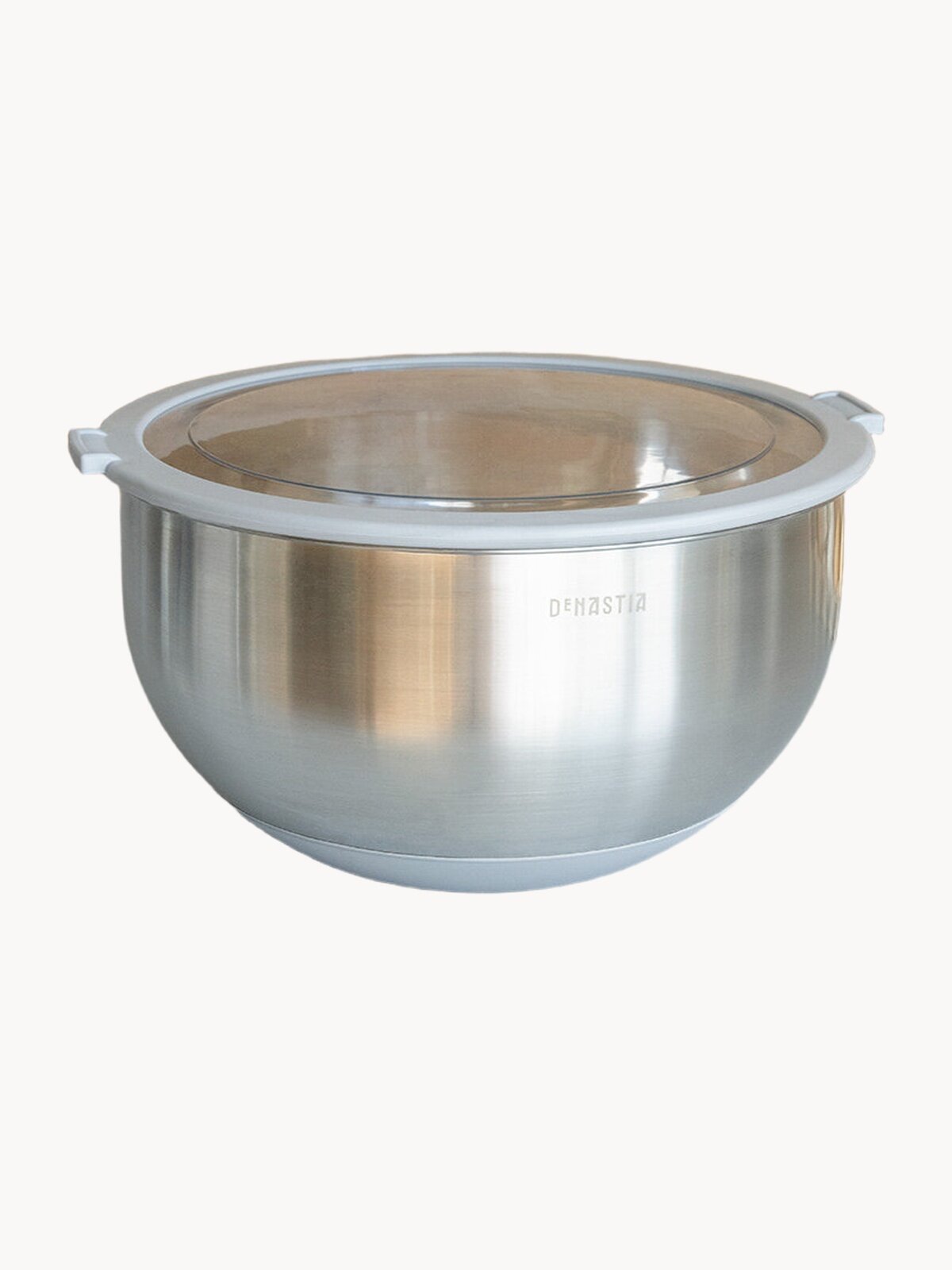 Миска с прозрачной крышкой DeNASTIA силиконовое дно 5л нерж. сталь серый
