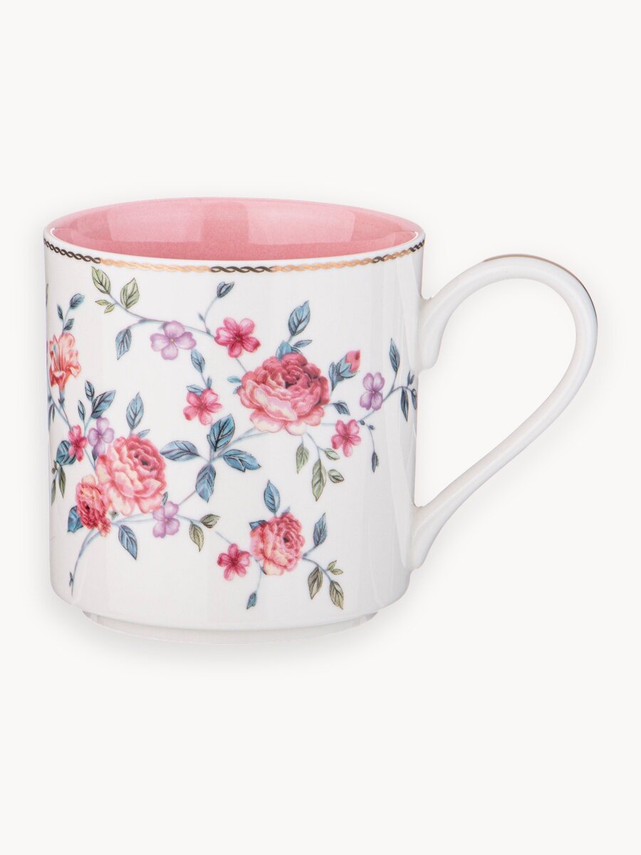 Кружка Lefard "Blossom", 360 мл, для чая и кофе, фарфоровая, с рисунком