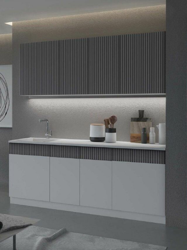 Кухонный гарнитур 2м София ЛДСП белый текстурный/антарес со столешницей