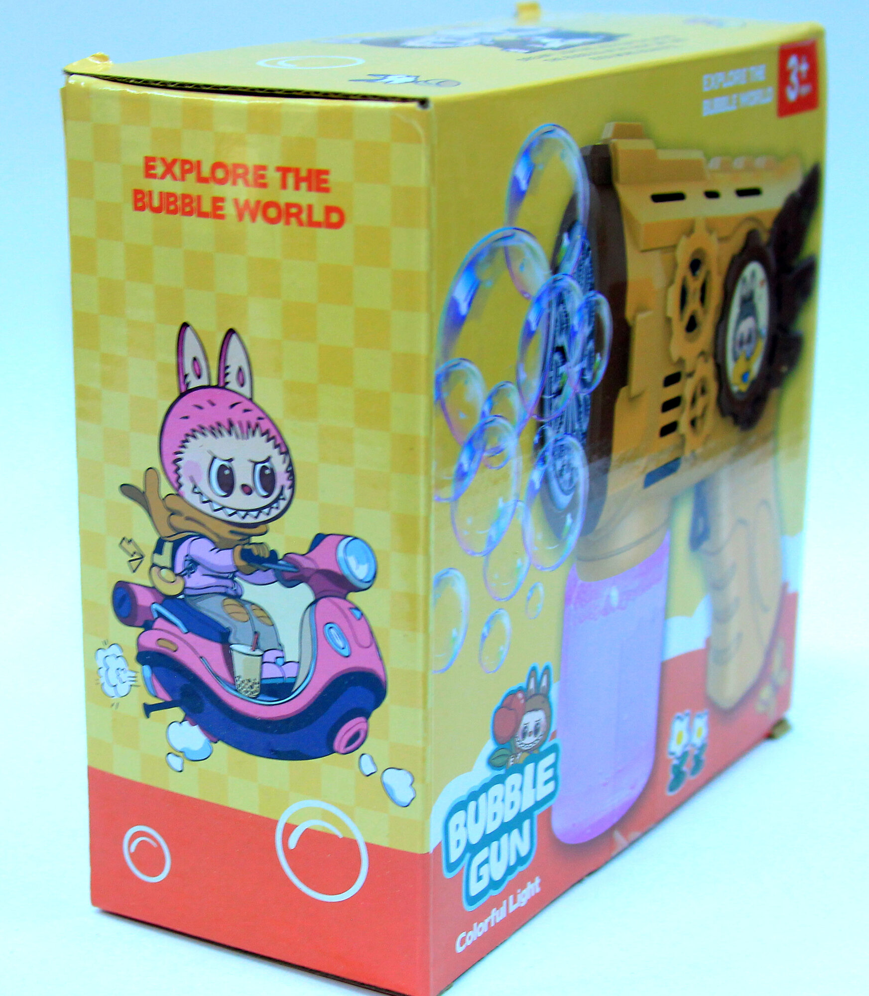 Генератор мыльных пузырей, LABUBU от 3 лет, 2000 пузырей/мин, батарейки AA — фото 1