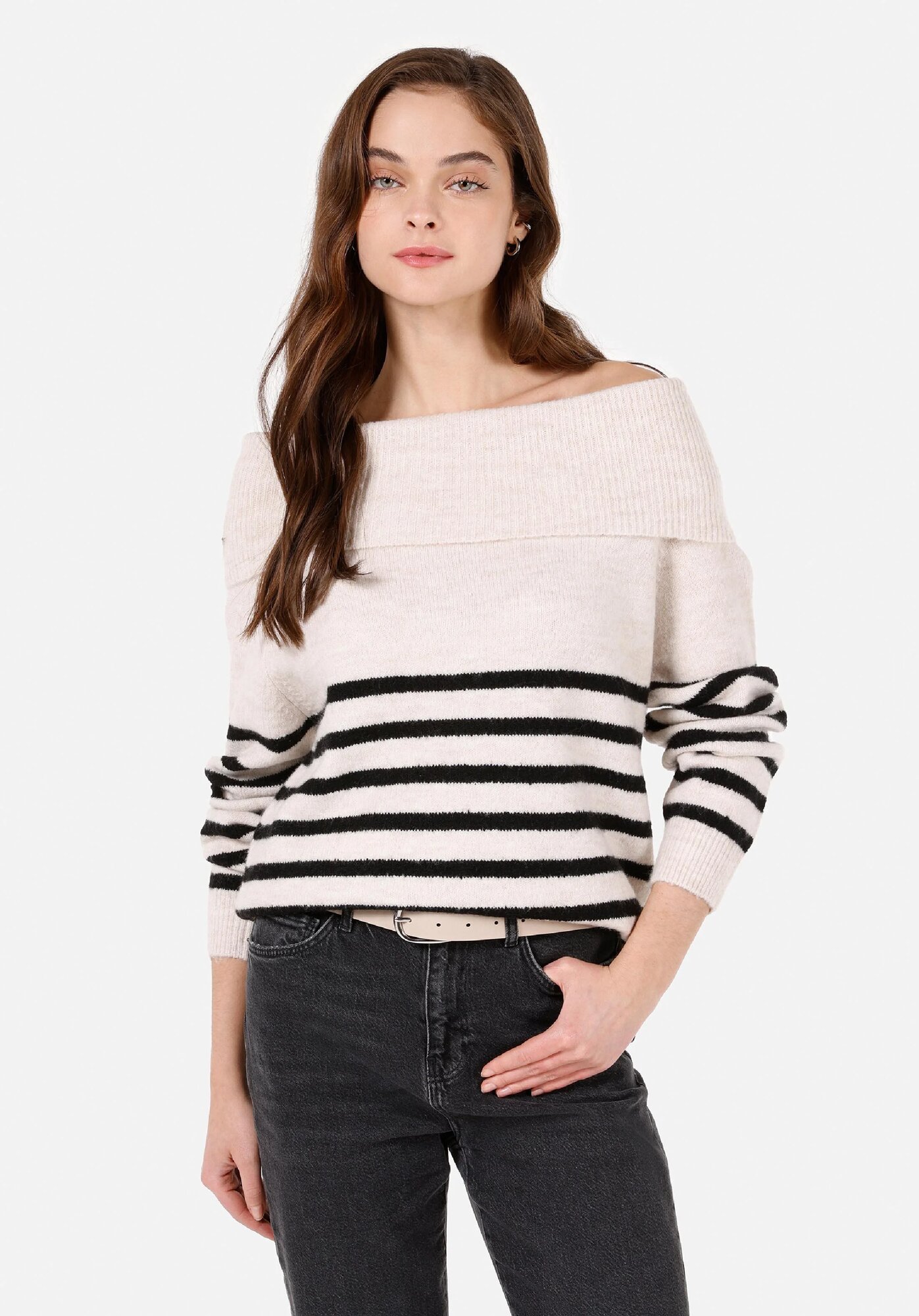 Свитер COLIN'S Женский свитер, размер L, , бежевый