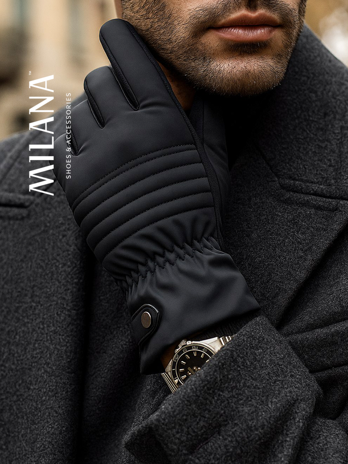 Перчатки Milana для мужчин  размер б р  черный