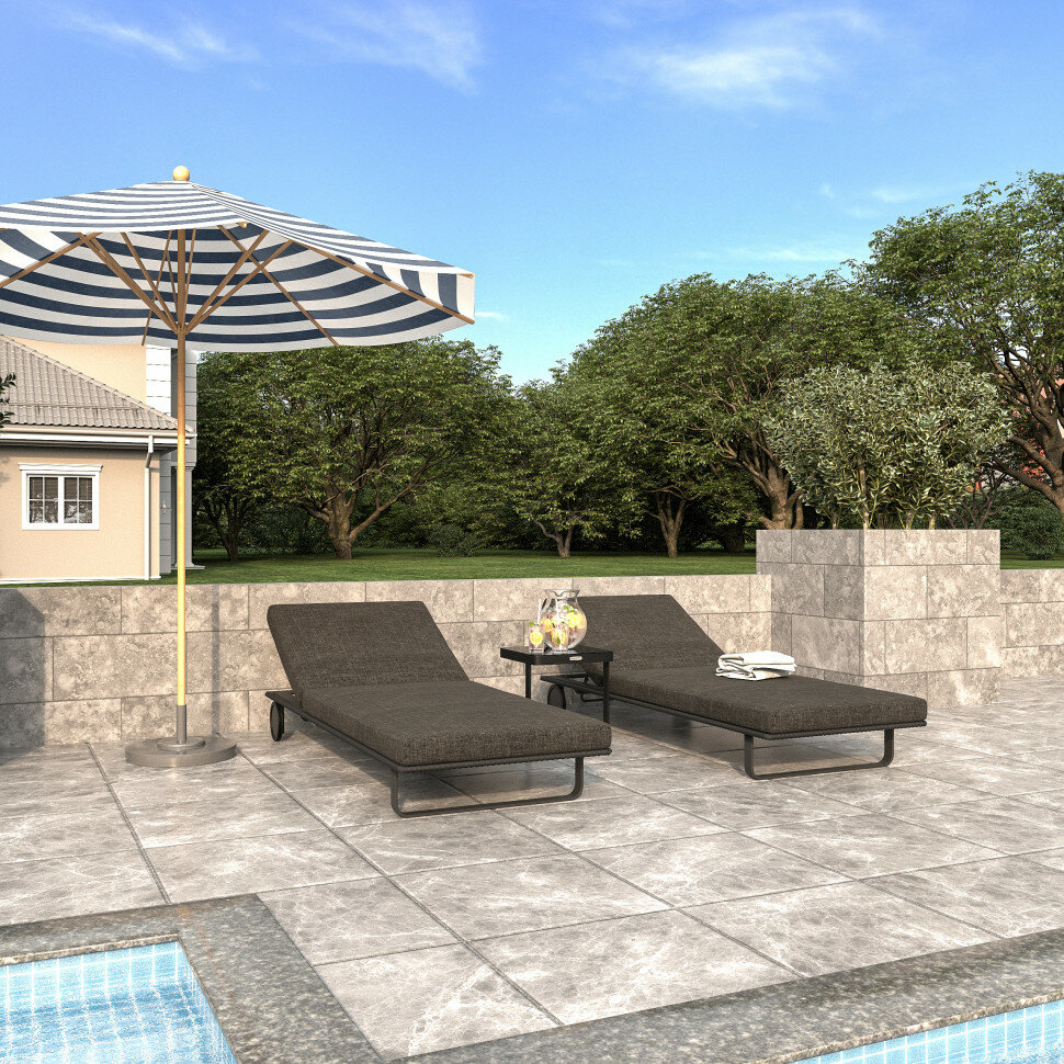 Шезлонг IDEAL PATIO COSTA на колесах с матрасом 10см цвет 
