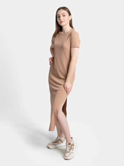 Платье DUDUKA, размер STANDART, бежевая — фото 1