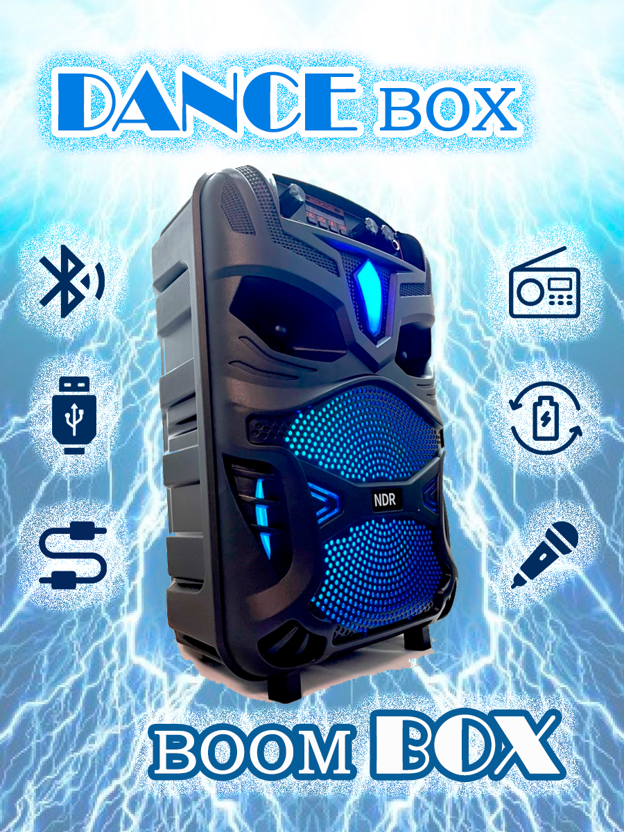 Беспроводная Bluetooth мощная колонка-чемоданчик NDR Dance BOX с микрофоном для караоке