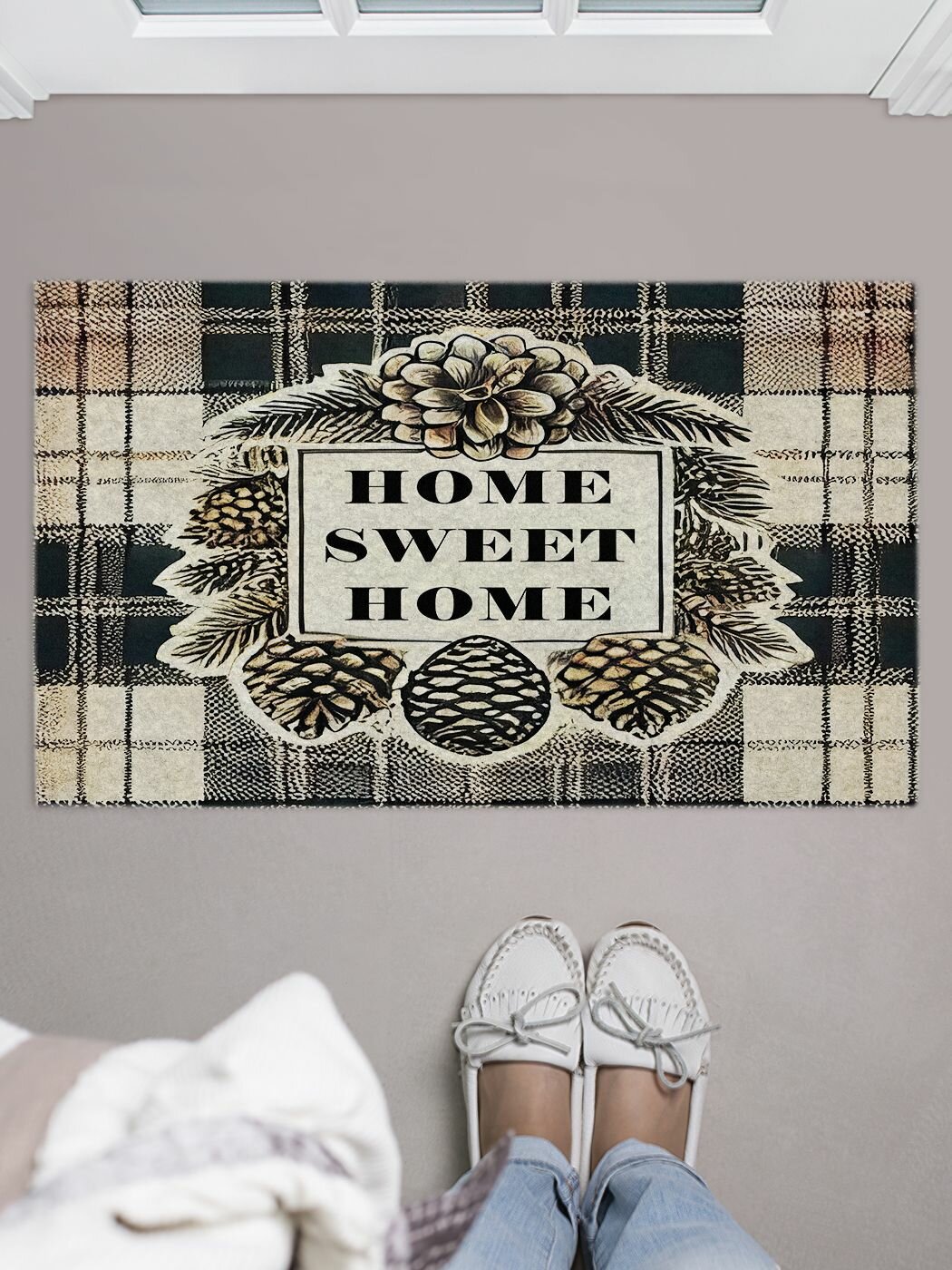 Коврик придверный в прихожую с принтом 