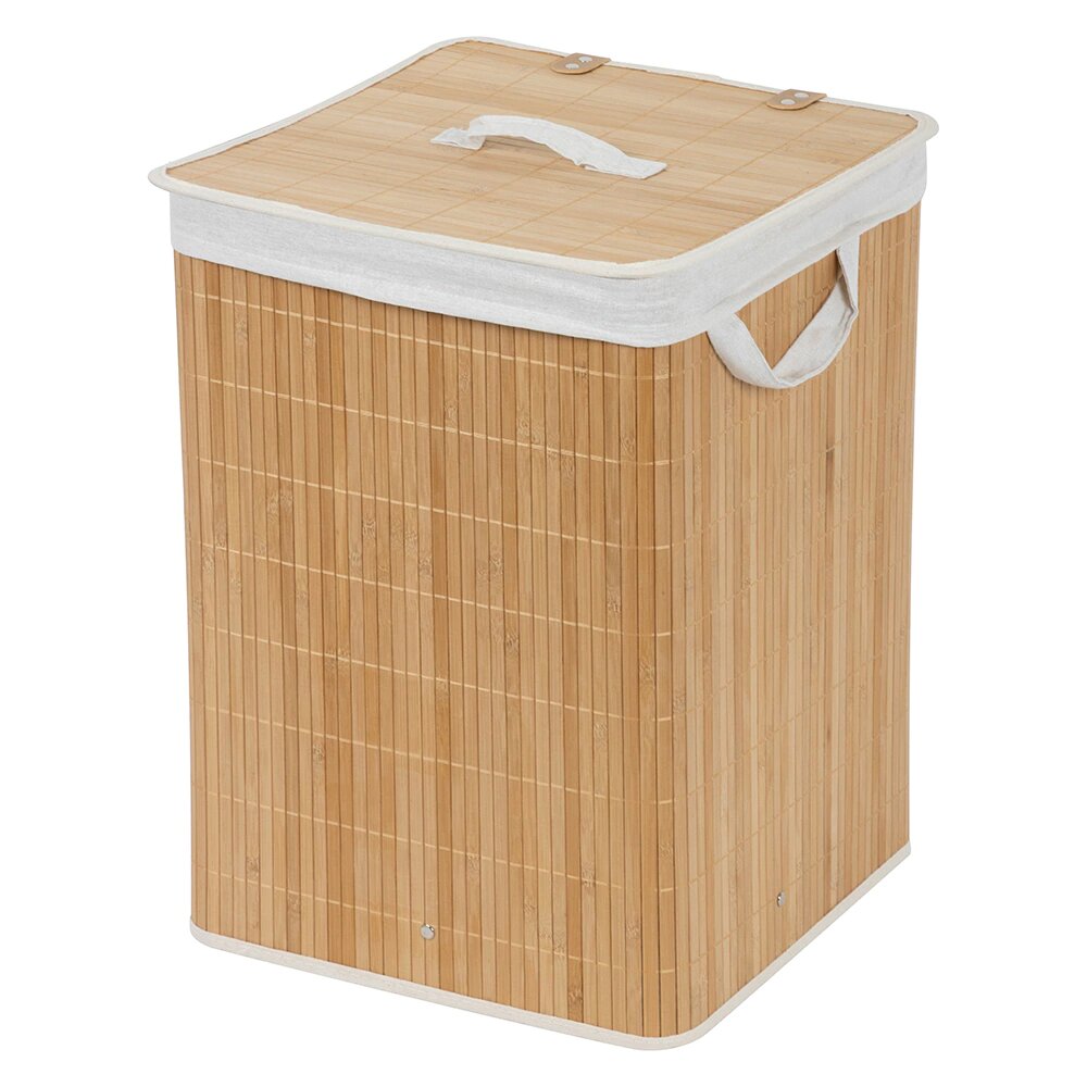 Корзина для белья Бамбук 50x35x35 см 61 л бежевая