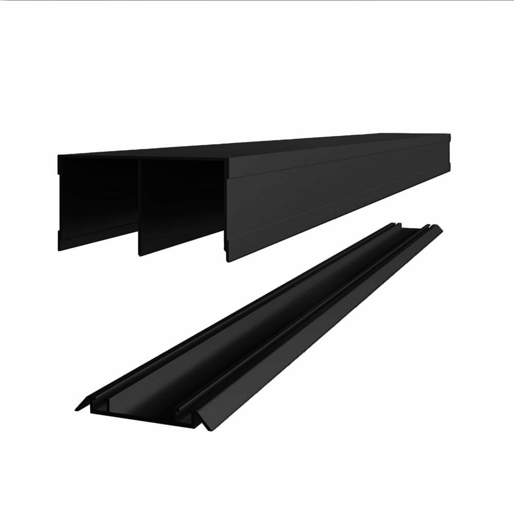 Комплект направляющих для раздвижных дверей Spaceo 118.3 см цвет черный