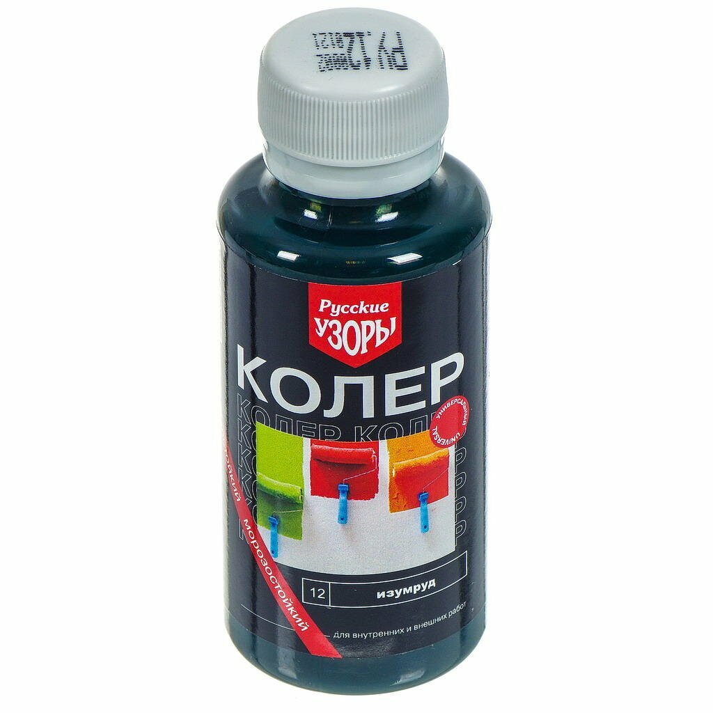 Колер паста Русские узоры №12 изумруд 100 мл для красок и штукатурки