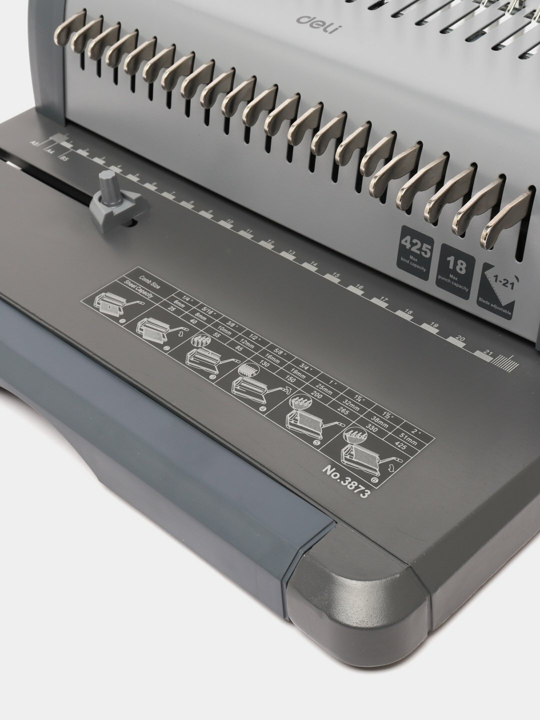 Машинка для переплёта Deli 3873, A4, серая, 400x280x335мм, пластик, металл — фото 1